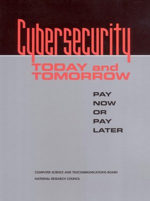 cover image of Cybersecurity Today and Tomorrow